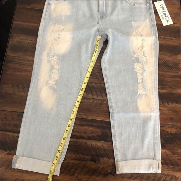 Wildfox “The Marissa” Slouchy Skinny Crop Jeans Distressed Boyfriend Size 29 NWT - Picture 4 of 8
